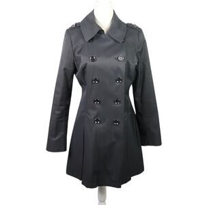 Via Spiga Black Double-Breasted Button Peacoat Jacket Small